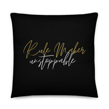 Load image into Gallery viewer, Rule Maker Unstoppable Black Pillow