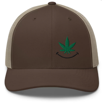 Load image into Gallery viewer, Cannabis Smile (black) Trucker Cap
