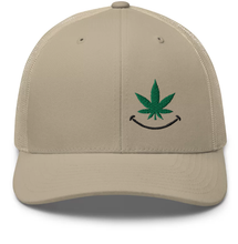 Load image into Gallery viewer, Cannabis Smile (black) Trucker Cap