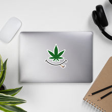 Load image into Gallery viewer, Cannabis smile w/ joint Bubble-free sticker
