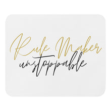 Load image into Gallery viewer, Rule Maker Unstoppable Mouse pad white