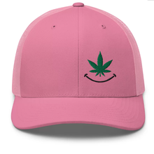 Load image into Gallery viewer, Cannabis Smile (black) Trucker Cap