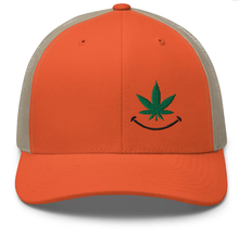 Load image into Gallery viewer, Cannabis Smile (black) Trucker Cap