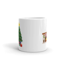 Load image into Gallery viewer, Christmas tree w/ cannabis star White glossy mug