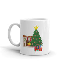 Load image into Gallery viewer, Christmas tree w/ cannabis star White glossy mug