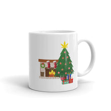 Load image into Gallery viewer, Christmas tree w/ cannabis star White glossy mug