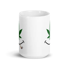Load image into Gallery viewer, Cannabis smile w/ joint White glossy mug