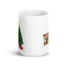 Load image into Gallery viewer, Christmas tree w/ cannabis star White glossy mug