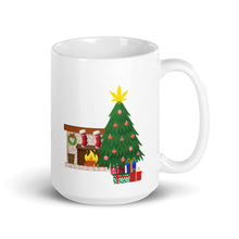 Load image into Gallery viewer, Christmas tree w/ cannabis star White glossy mug