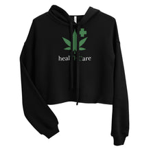 Load image into Gallery viewer, healTHCare in white and green text Crop Hoodie