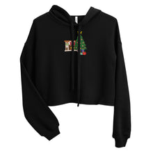 Load image into Gallery viewer, Christmas tree w/ cannabis star Crop Hoodie