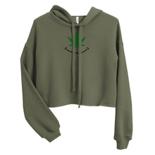 Load image into Gallery viewer, Cannabis smile Crop Hoodie