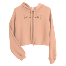Load image into Gallery viewer, It's 420 Somewhere in black text Crop Hoodie