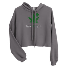 Load image into Gallery viewer, healTHCare in white and green text Crop Hoodie