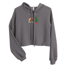 Load image into Gallery viewer, Christmas tree w/ cannabis star Crop Hoodie