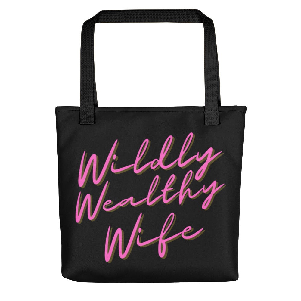 Wildly Wealthy Wife black Tote bag