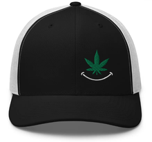 Load image into Gallery viewer, Cannabis Smile (white) Trucker Cap
