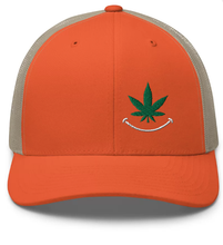 Load image into Gallery viewer, Cannabis Smile (white) Trucker Cap
